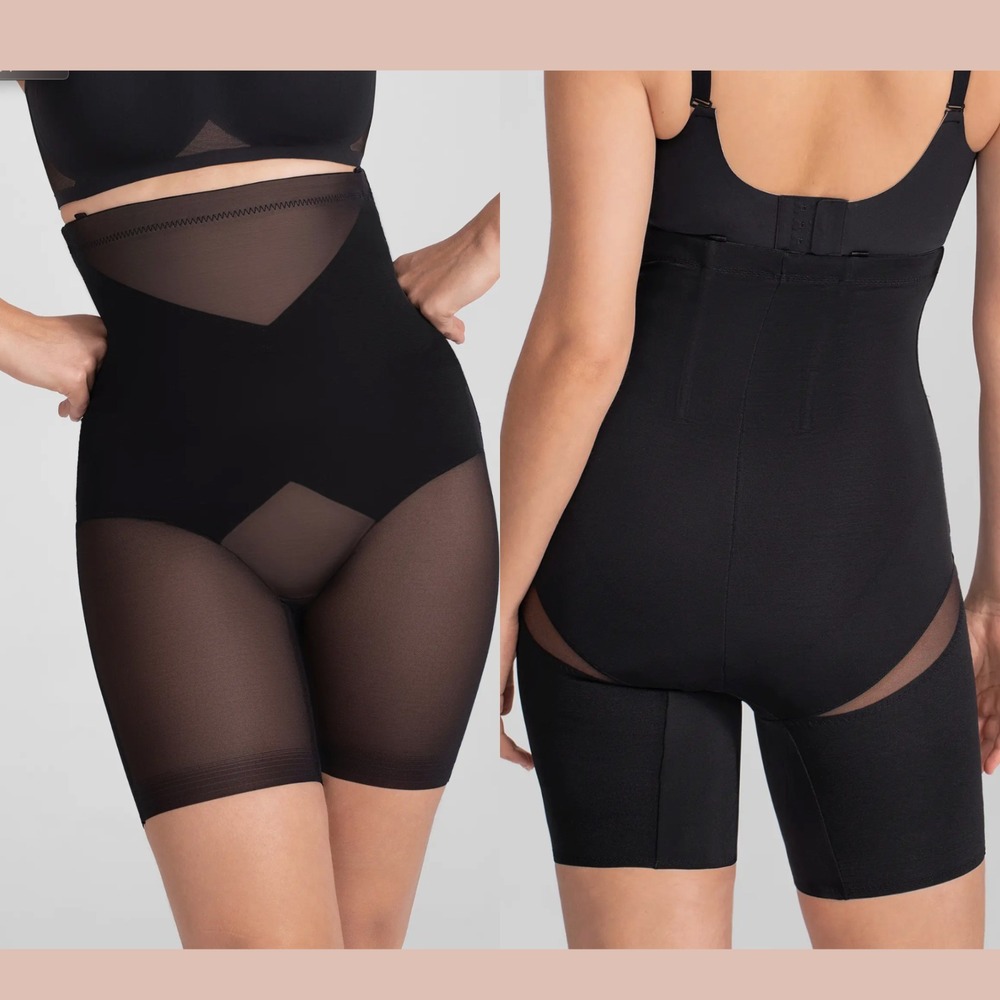 NEW$89 Honeylove [ XS ] High Waisted SuperPower Shorts Shape Black‎ U1734